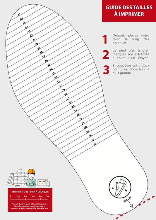 Guide des tailles Imprimé - TravailZen