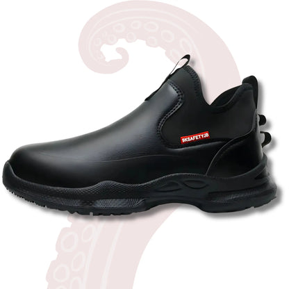 Chaussures de travail de cuisine antidérapantes, bottes imperméables, chaussures de sécurité légères pour hommes, chaussures de travail de chef, baskets en cuir